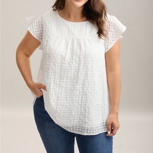 Women's White Textured Top